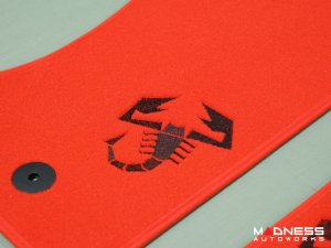 FIAT 124 Floor Mats - Red Carpet w/ Black Scorpion